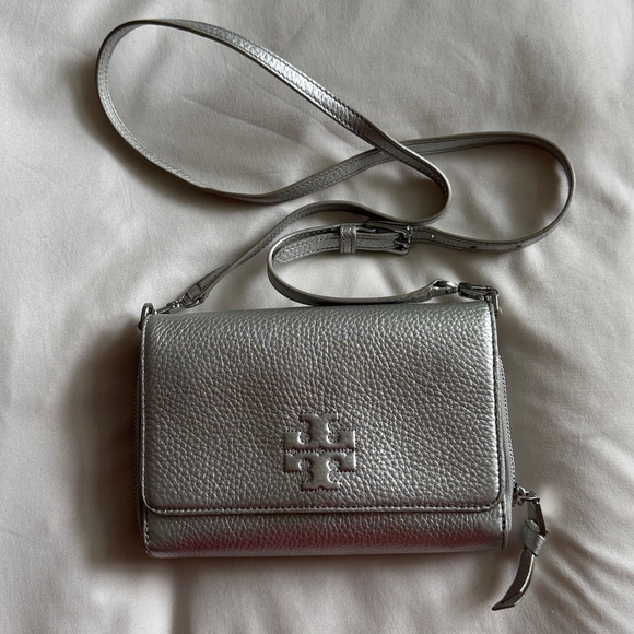 Tory Burch Metallic Silver Crossbody - Picture 2 of 6